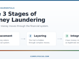 The three stages of money laundering: placement, layering and integration